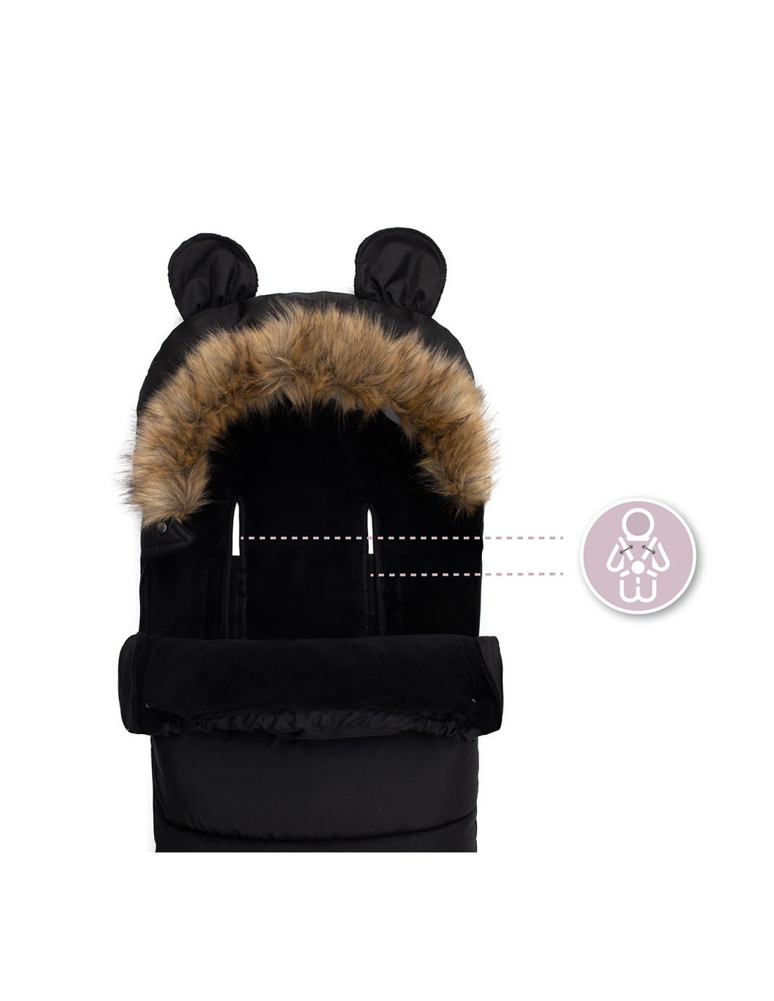 Husa carucior MoMi Footmuf Black - imagine 6