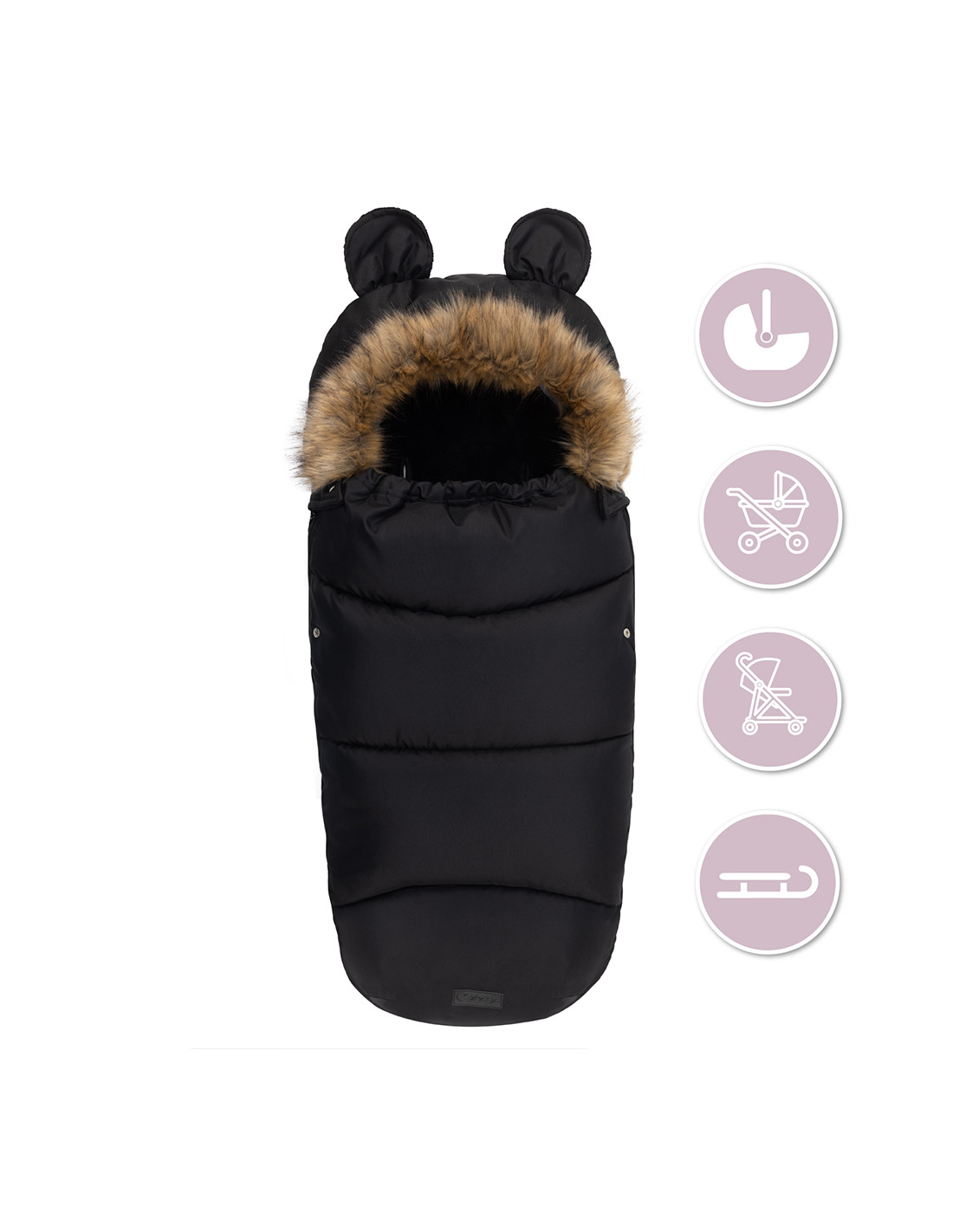 Husa carucior MoMi Footmuf Black - imagine 8