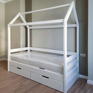Pat pentru copii Căsuță Midi Alb 180x80cm (resigilat)
