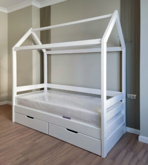 Кровать домик Мини Белый 160×80см - изображение 15