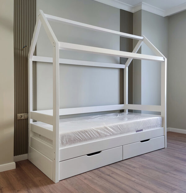 Кровать домик Мини Белый 160×80см