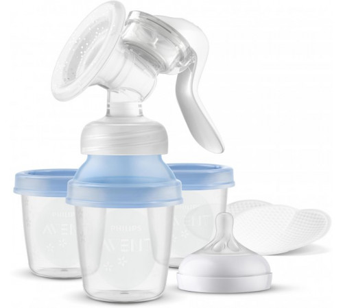 [:ru]Avent Молокоотсос механический в комплекте с контейнерами (3 шт.)[:ro]Avent Pompă de sân mecanică completă cu recipiente (3 buc.)[:]