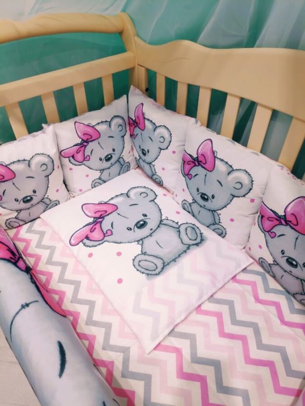 Комплект детской постели 12 подушек BabyPrint Жираф и зайчики - изображение 10