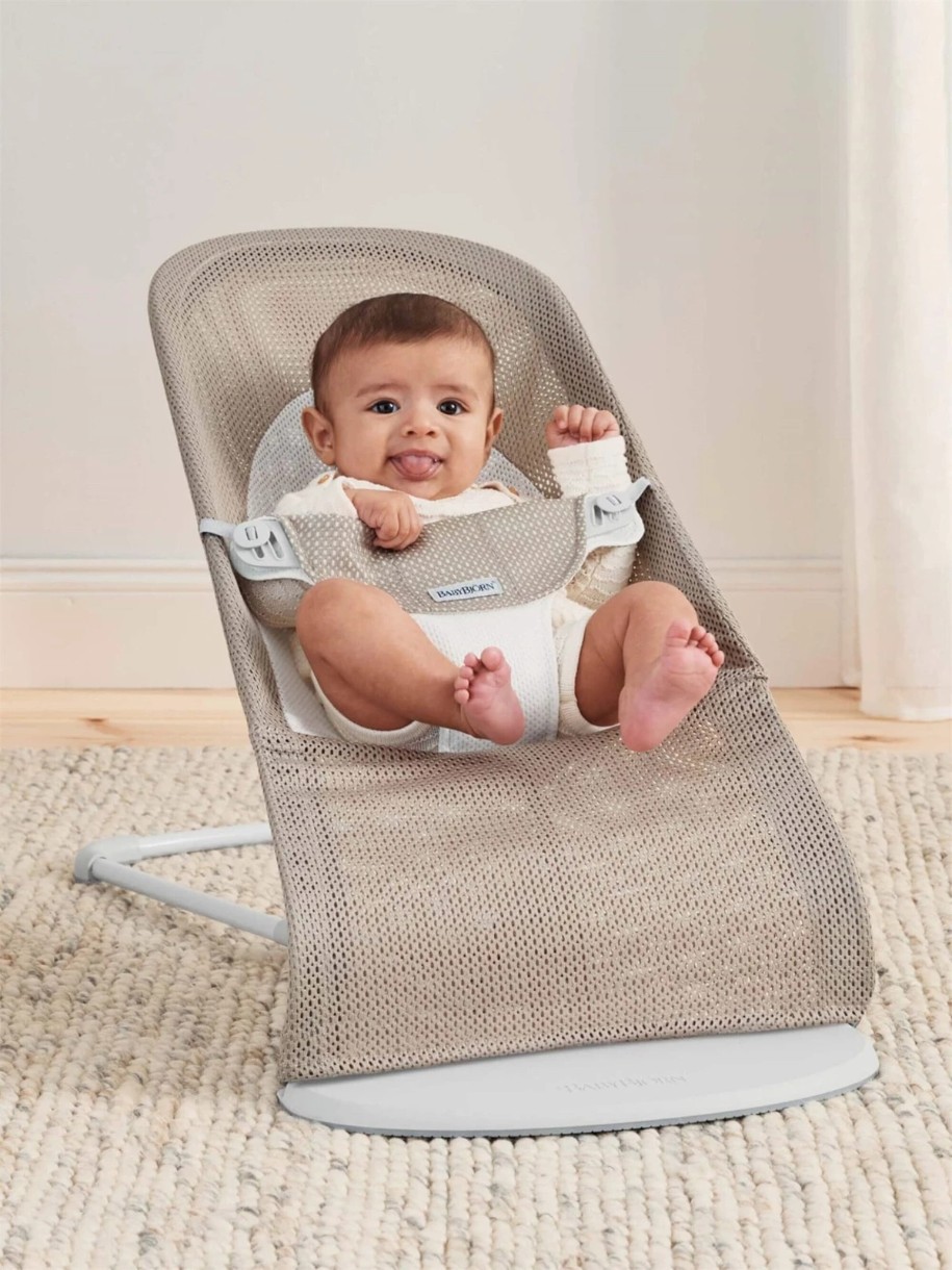 Balansoar BabyBjorn Balance Soft Grey Beige/White, Mesh (005144A) - imagine 5