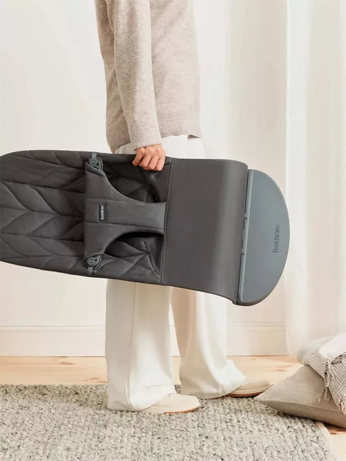 Balansoar BabyBjorn Bliss Anthracite, Bumbac - imagine 6