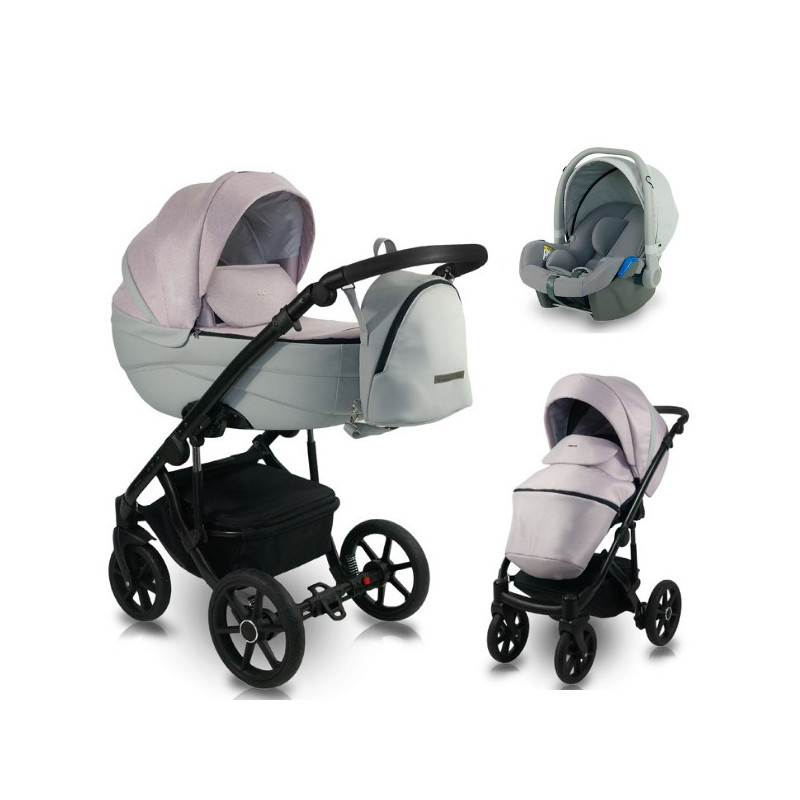 Cărucior 3 in 1 Bexa IDEAL 2.0 – ID06 Gray/Mulbery