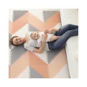Covoras de joaca puzzle Skip Hop Geometric Playspot, Gri / Roz - imagine 2