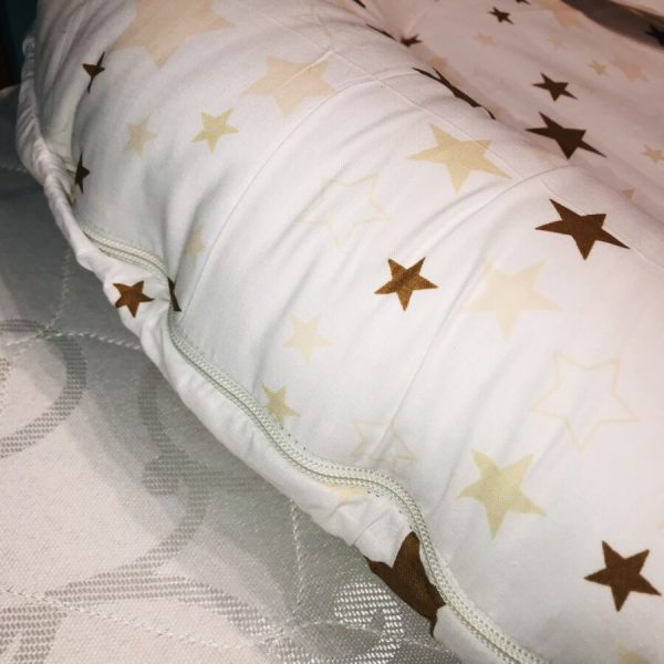 Гнездышко для малыша Babynest Сердечки с горошком бежевый ES