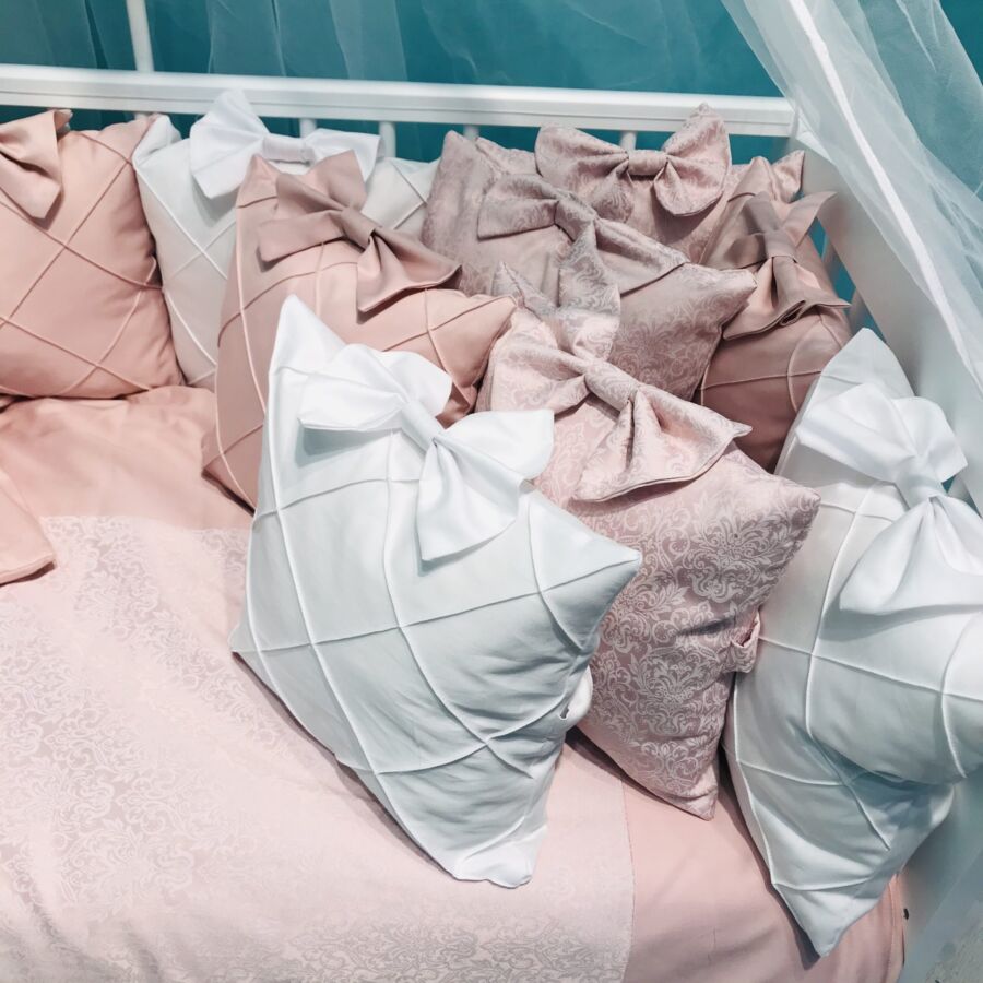 Набор детской постели12 подушек Satin Jacquard Pink Holala Kids - изображение 4
