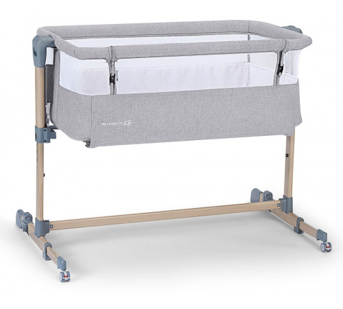 KinderKraft Patut-leagăn Neste Air gri/lemn