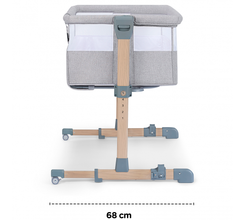 KinderKraft Patut-leagăn Neste Air gri/lemn - imagine 6