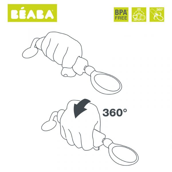 Вращающаяся ложка 360 Beaba Airy Green B913494