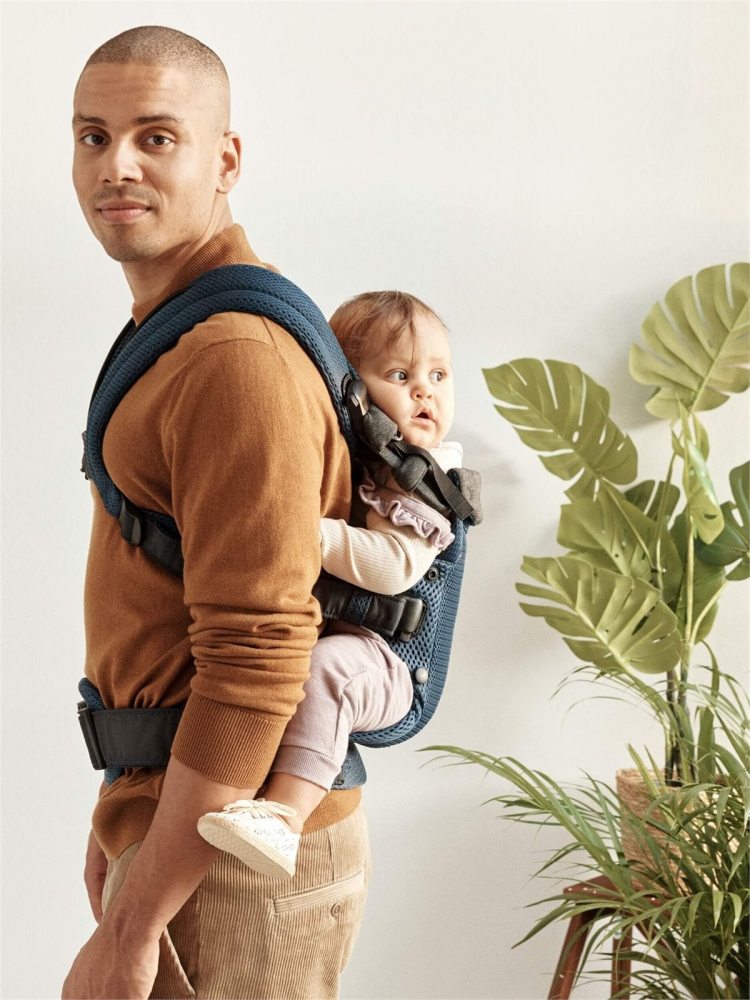 Marsupiu anatomic BabyBjorn Harmony Navy Blue, 3D Mesh (088008E1) - imagine 2