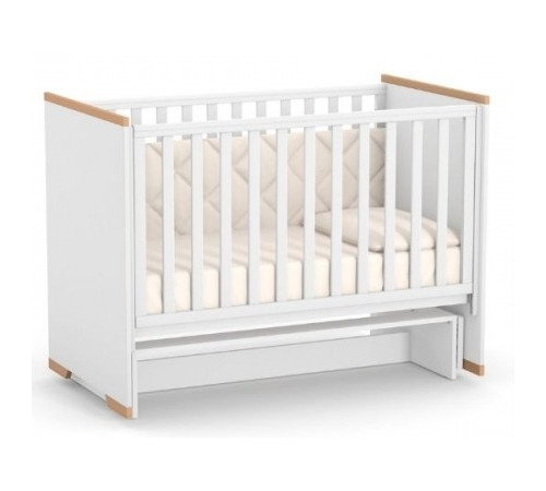 Patuț pentru copii ЛД9 Seattle fără sertar, Alb/Fag - imagine 4