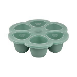 Recipient ermetic silicon multiportii 6×90 ml Beaba Sage Green, B914000 - imagine 1