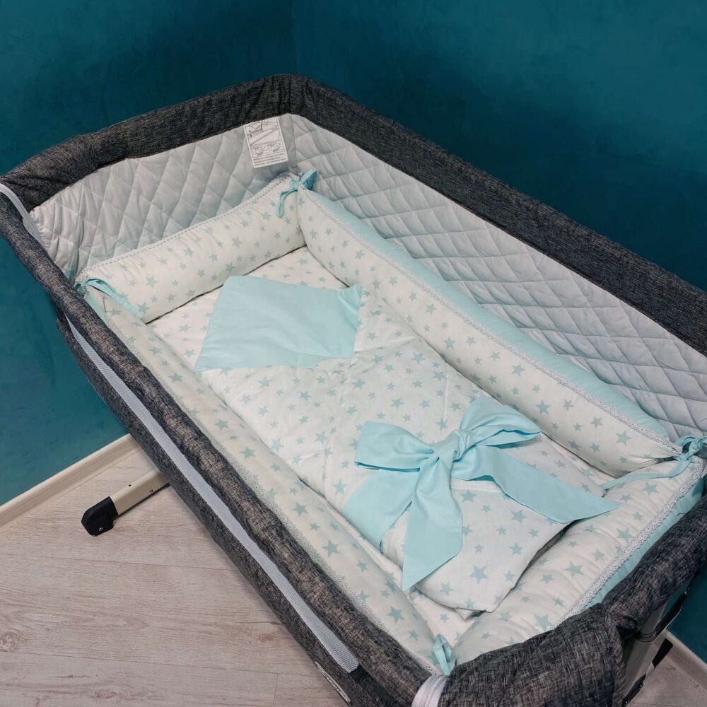 Набор Babynest с пледом 3 элемента - Звездочки голубые