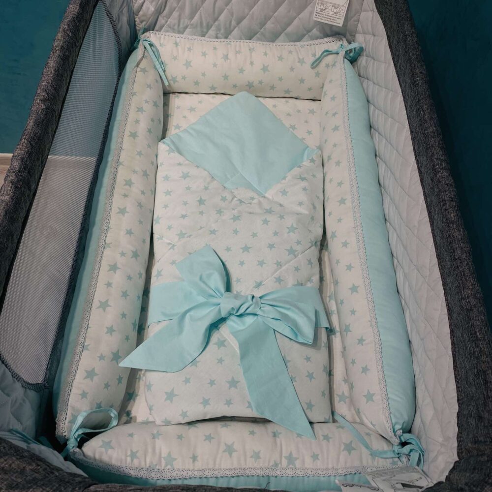 Набор Babynest с пледом 3 элемента - Звездочки голубые — изображение 2