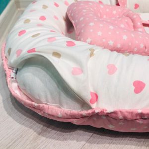 Гнездышко для малыша Babynest Сердечки розовые Holala Kids - изображение 7