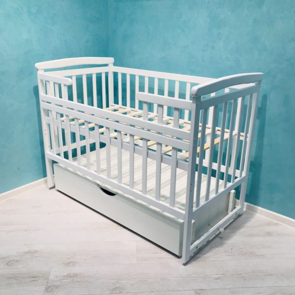 [:ru]Детская кроватка Fluture с ящиком, цвет Белый[:ro]Pătuc Fluture cu sertar, culoarea Alb[:]