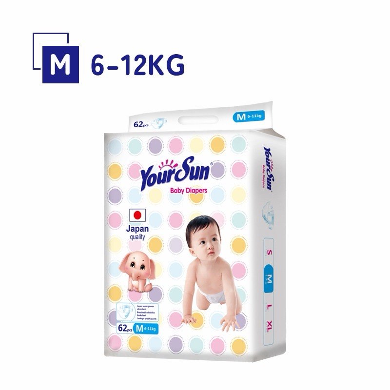 Scutece YOURSUN mărimea M 6-12 kg, 62 buc.