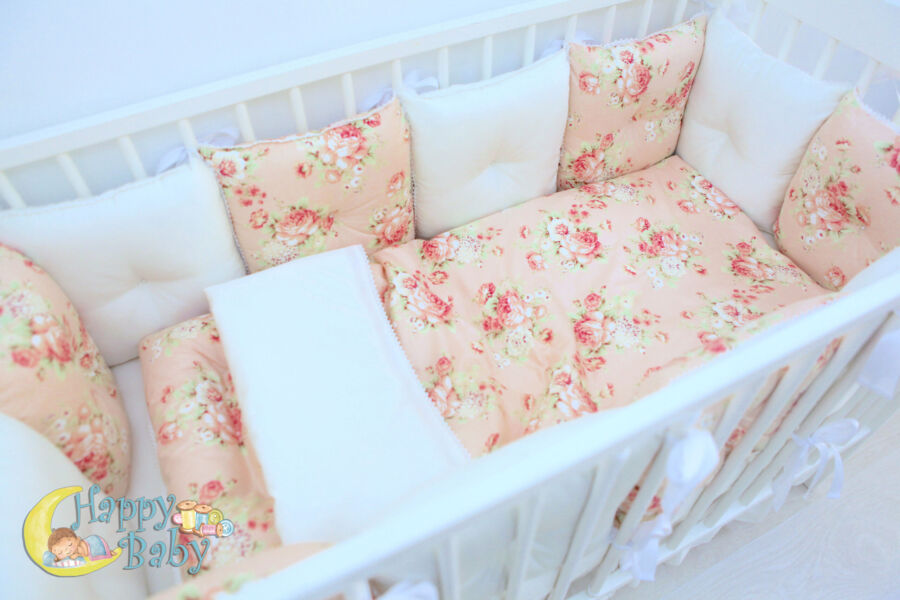 Set de lenjerie din satin Bujori mari culoarea piersic - imagine 5